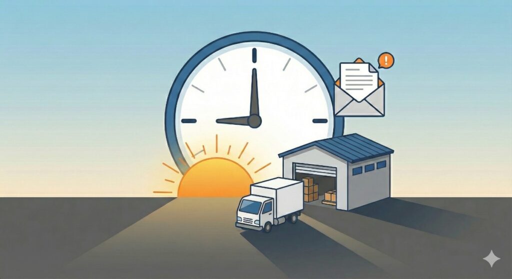 配送出発時間の変更に関するお知らせとお願い画像